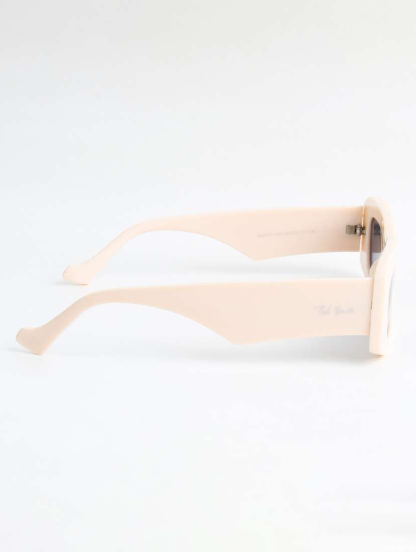 ted smith unisex rectangle beige black sunglasses with uv protected lenses - 22146598 -  Standard Image - 4