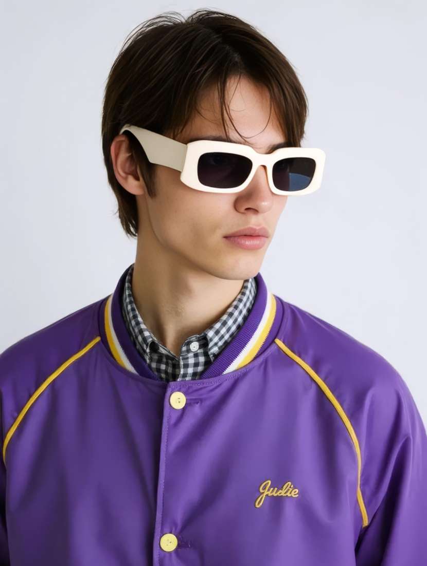 ted smith unisex rectangle beige black sunglasses with uv protected lenses - 22146598 -  Standard Image - 6