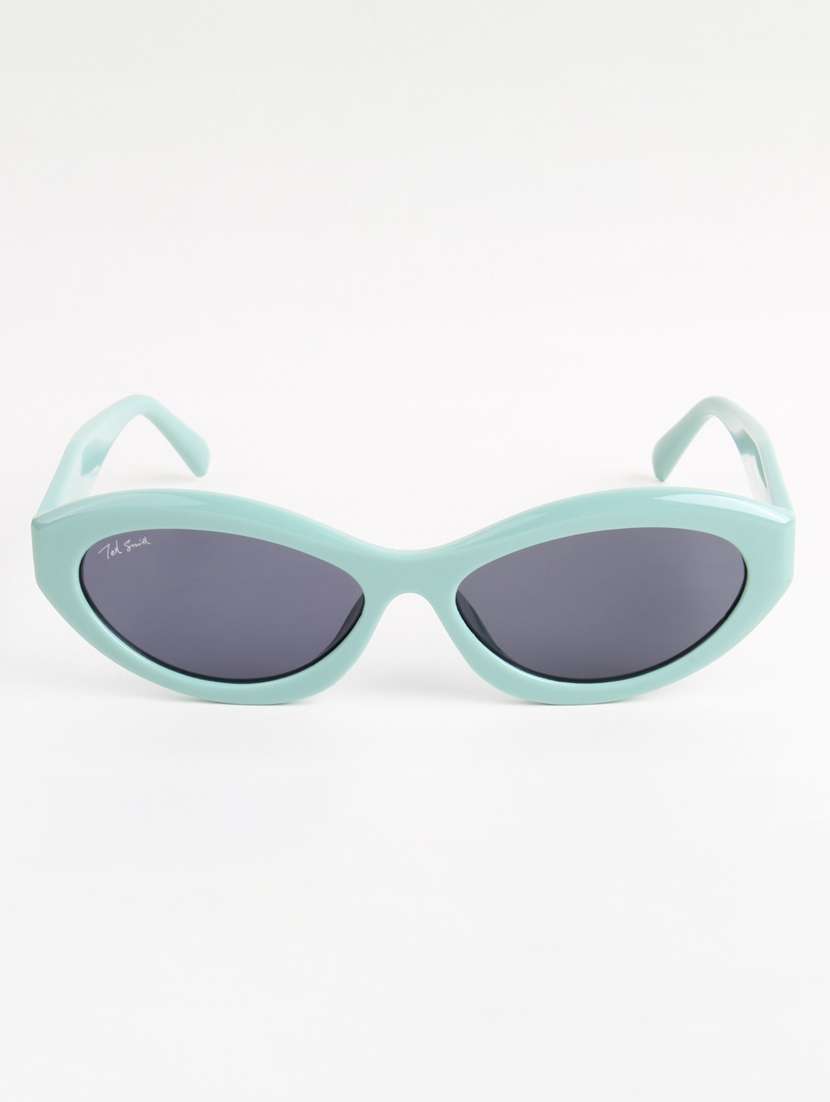 ted smith unisex cat eye aqua green black sunglasses with uv protected lenses - 22146601 -  Standard Image - 1
