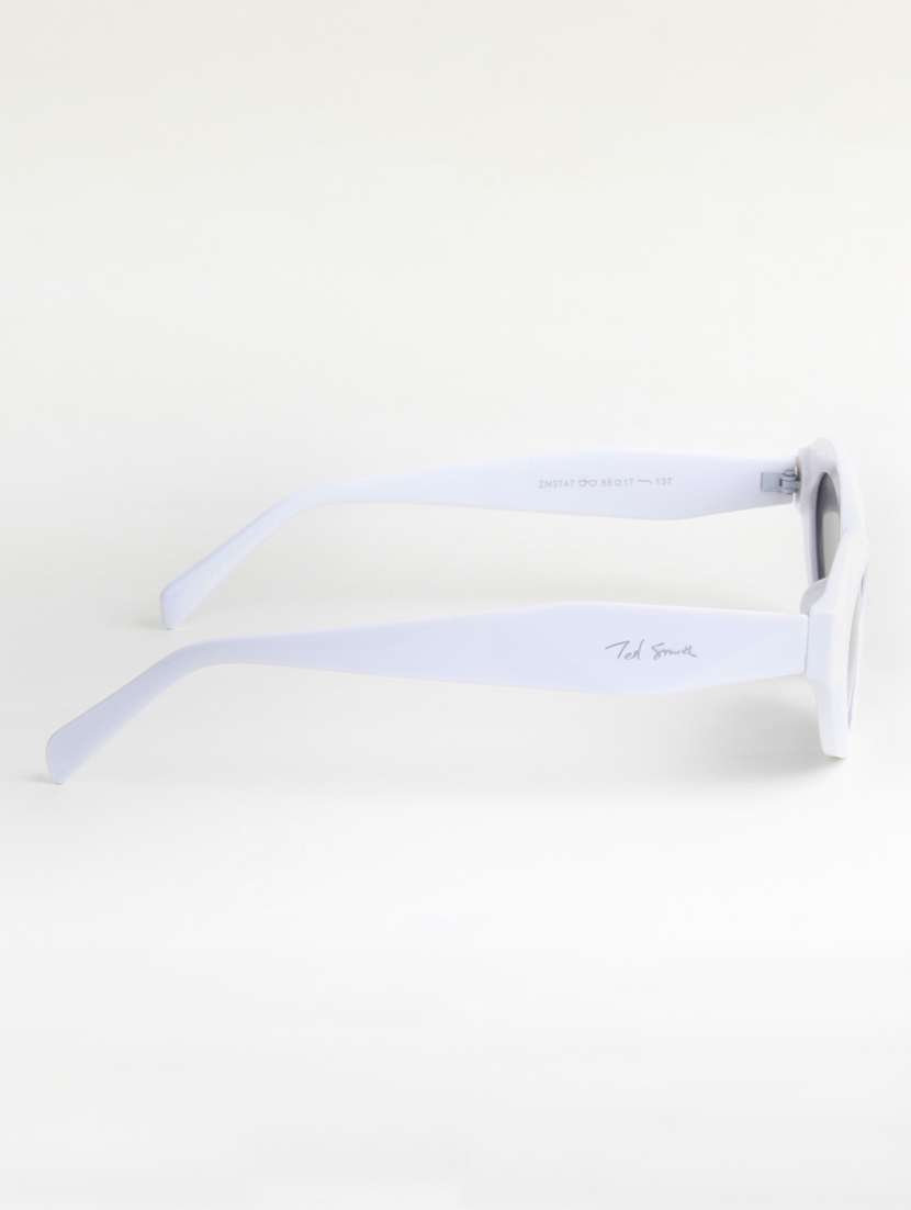 ted smith unisex cat eye white black sunglasses with uv protected lenses - 22146602 -  Standard Image - 4