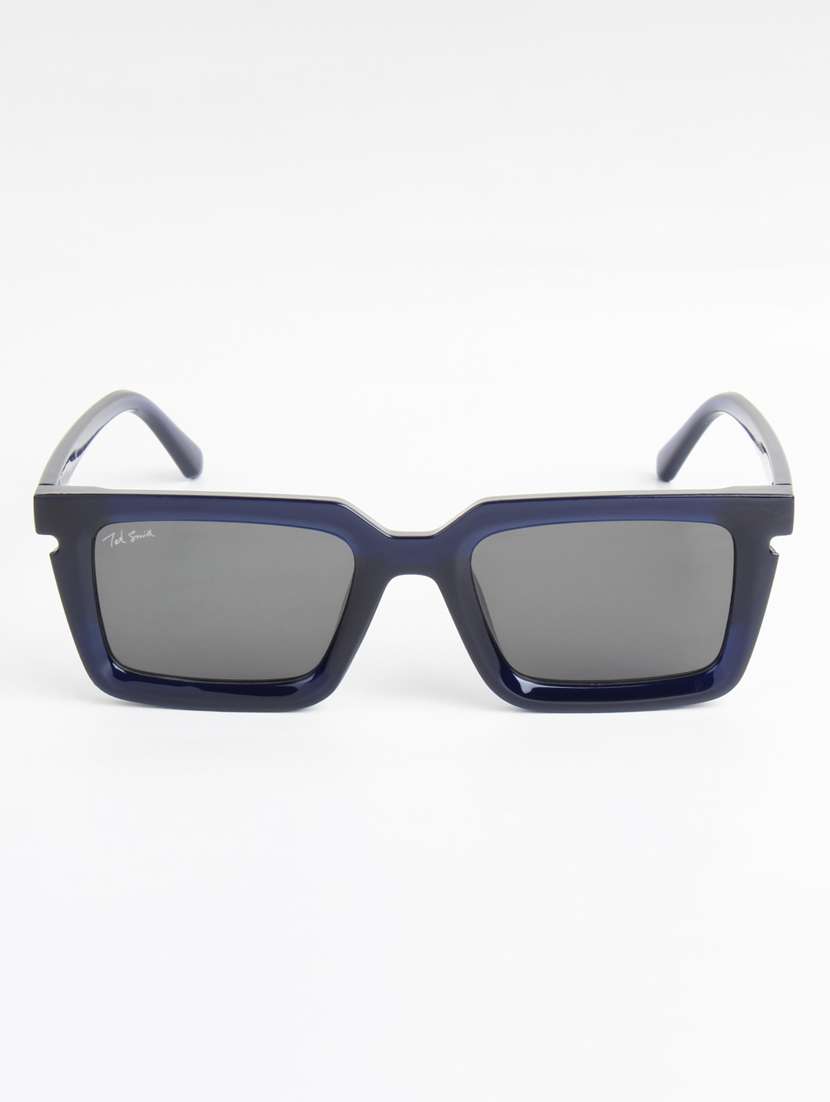 ted smith unisex rectangle blue black sunglasses with uv protected lenses - 22146604 -  Standard Image - 1