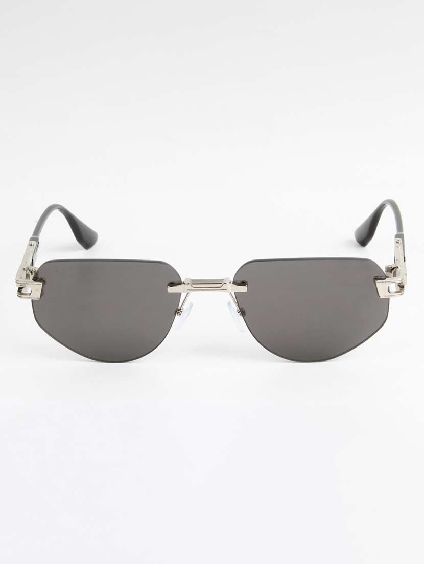 ted smith unisex rimless silver black sunglasses with uv protected lenses - 22146607 -  Standard Image - 1