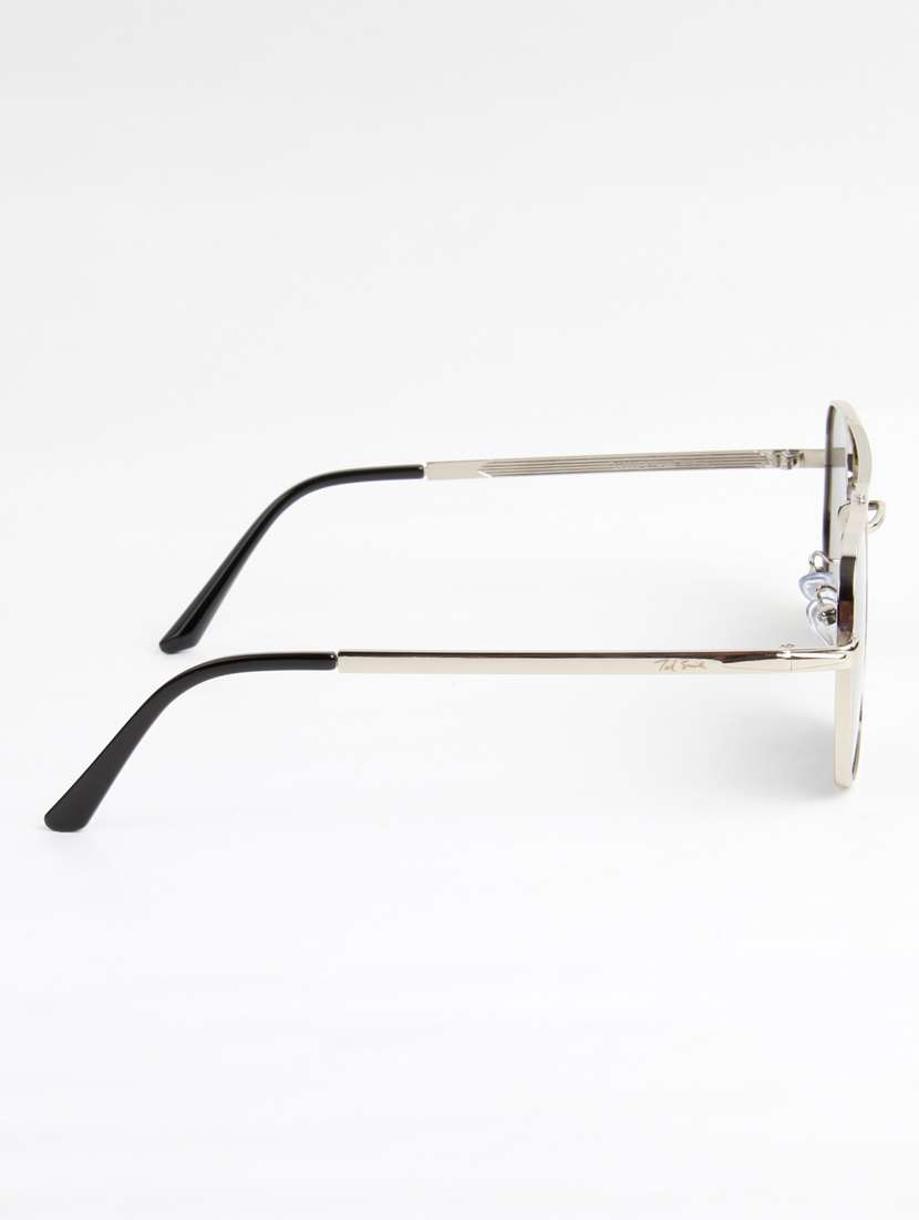 ted smith unisex aviator square silver black uv protected sunglasses - 22146609 -  Standard Image - 4