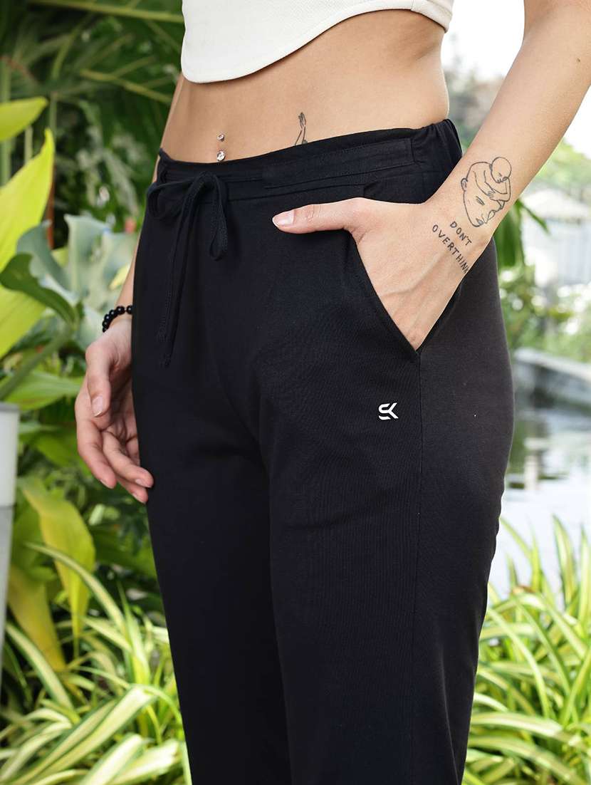 women solid mid rise regular track pant - 22146625 -  Standard Image - 6