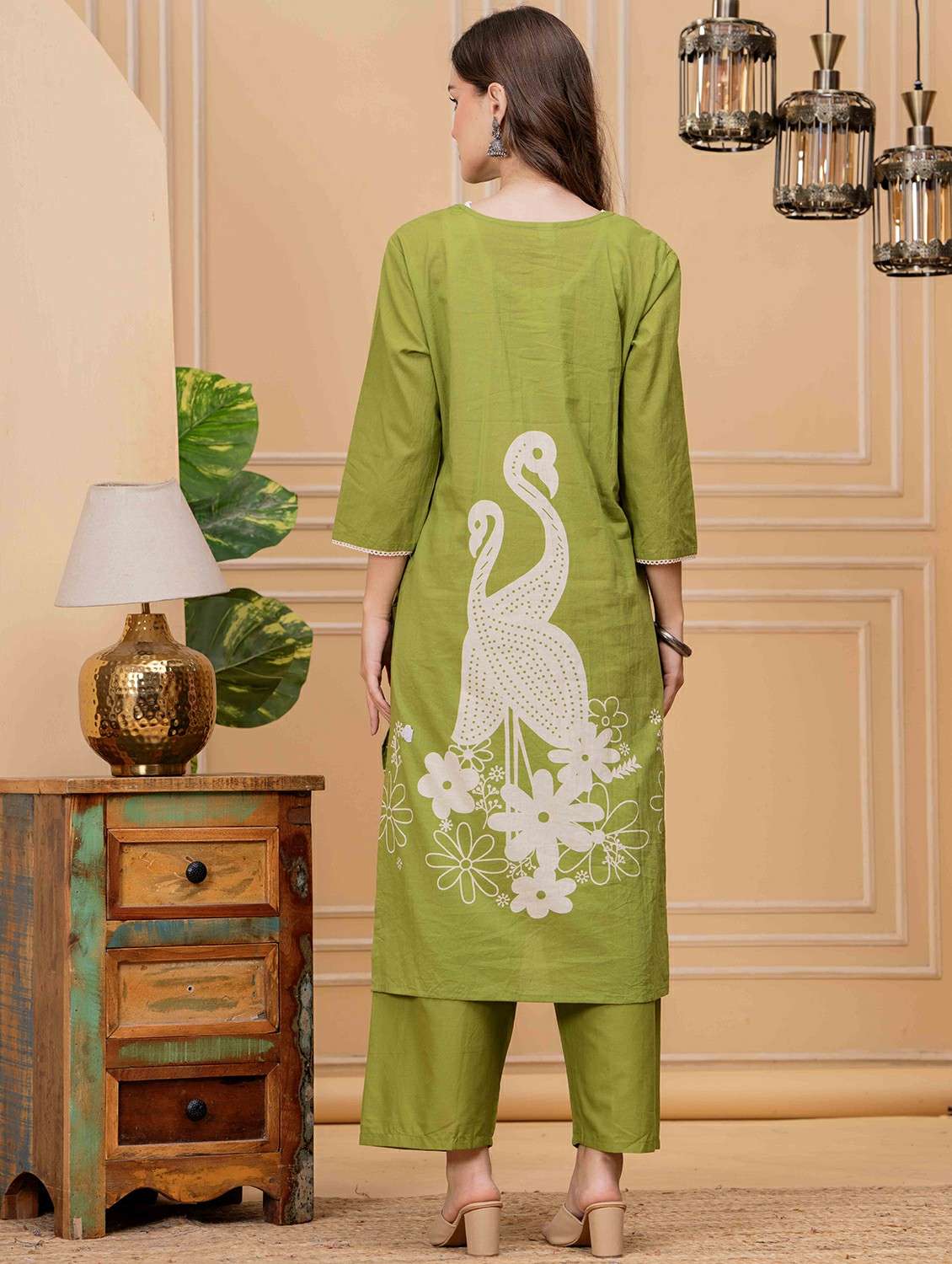 women printed three quarter sleeve kurta pant with dupatta set - 22146654 -  Standard Image - 4