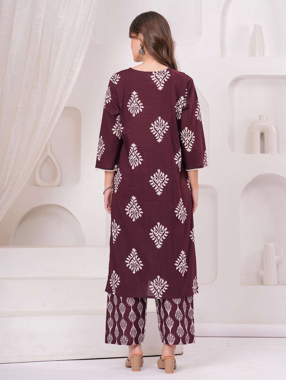 women printed three quarter sleeve kurta pant with dupatta set - 22146658 - Standard Image - 4