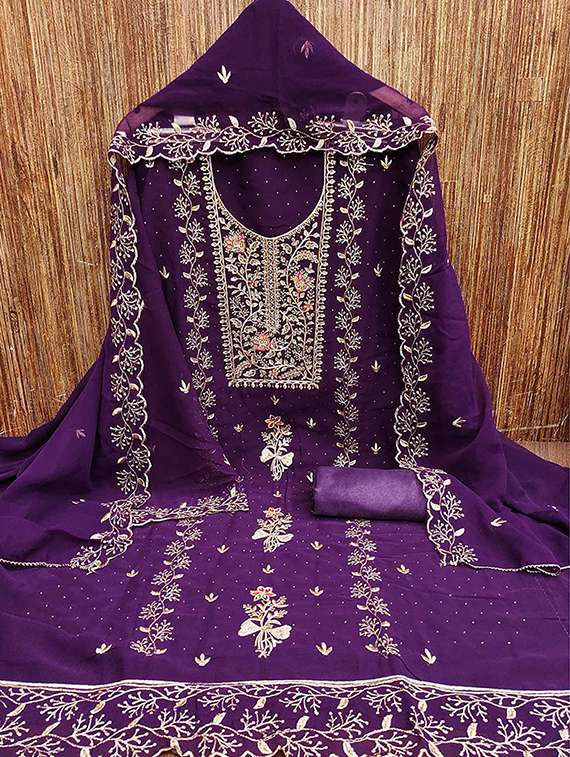 women solid with work unstitched suit set - 22146704 -  Standard Image - 1