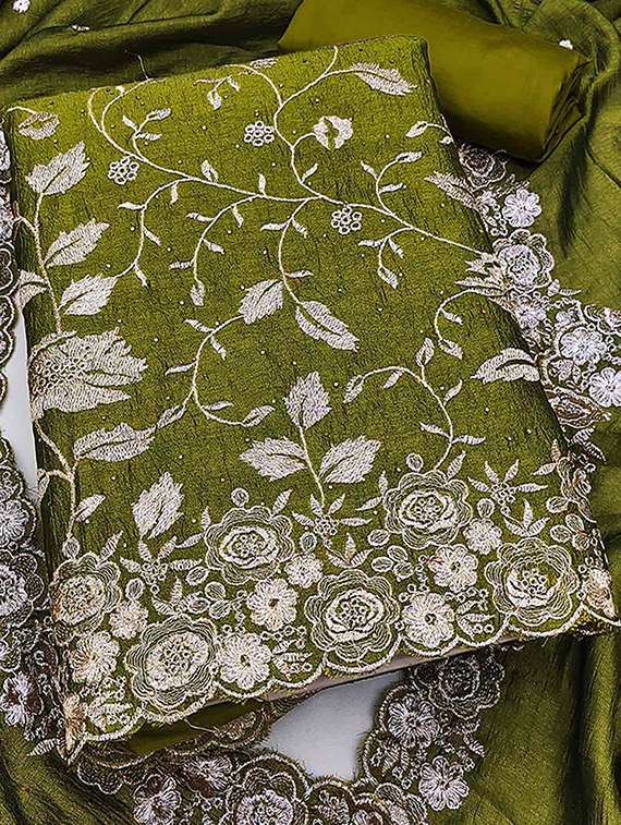 women solid with work unstitched suit set - 22146709 -  Standard Image - 1