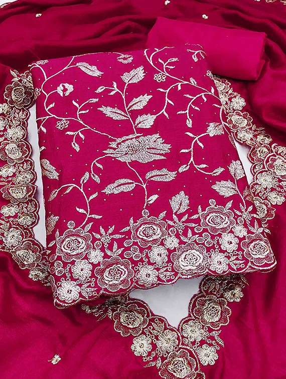 women solid with work unstitched suit set - 22146711 -  Standard Image - 1