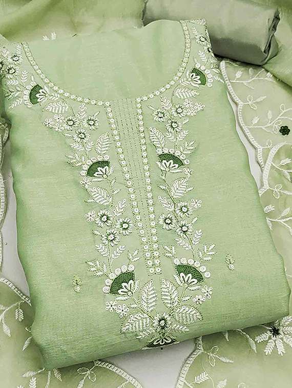 women solid with work unstitched suit set - 22146714 -  Standard Image - 1