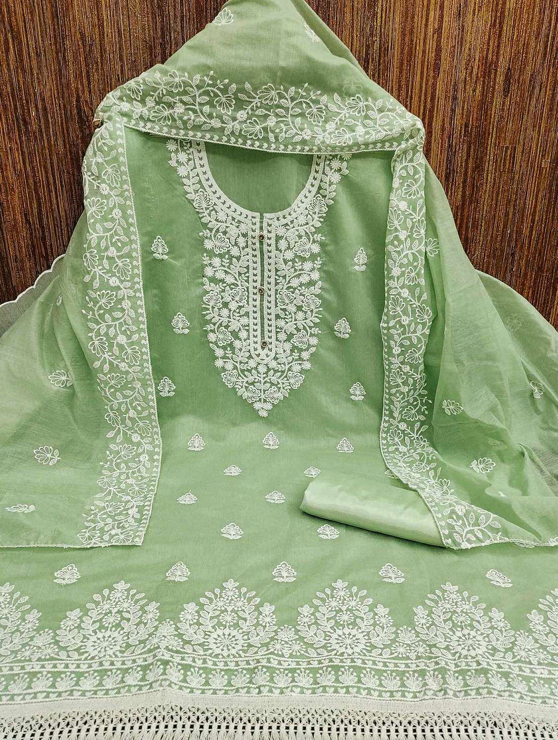 women solid with work embroidered unstitched suit set - 22146734 -  Standard Image - 1