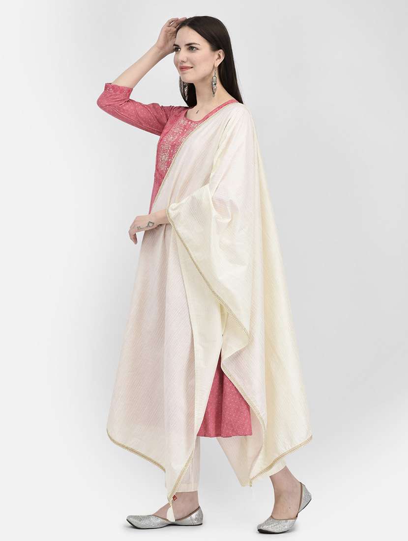 women embroidered three quarter sleeve a-line kurta - 22146785 -  Standard Image - 1