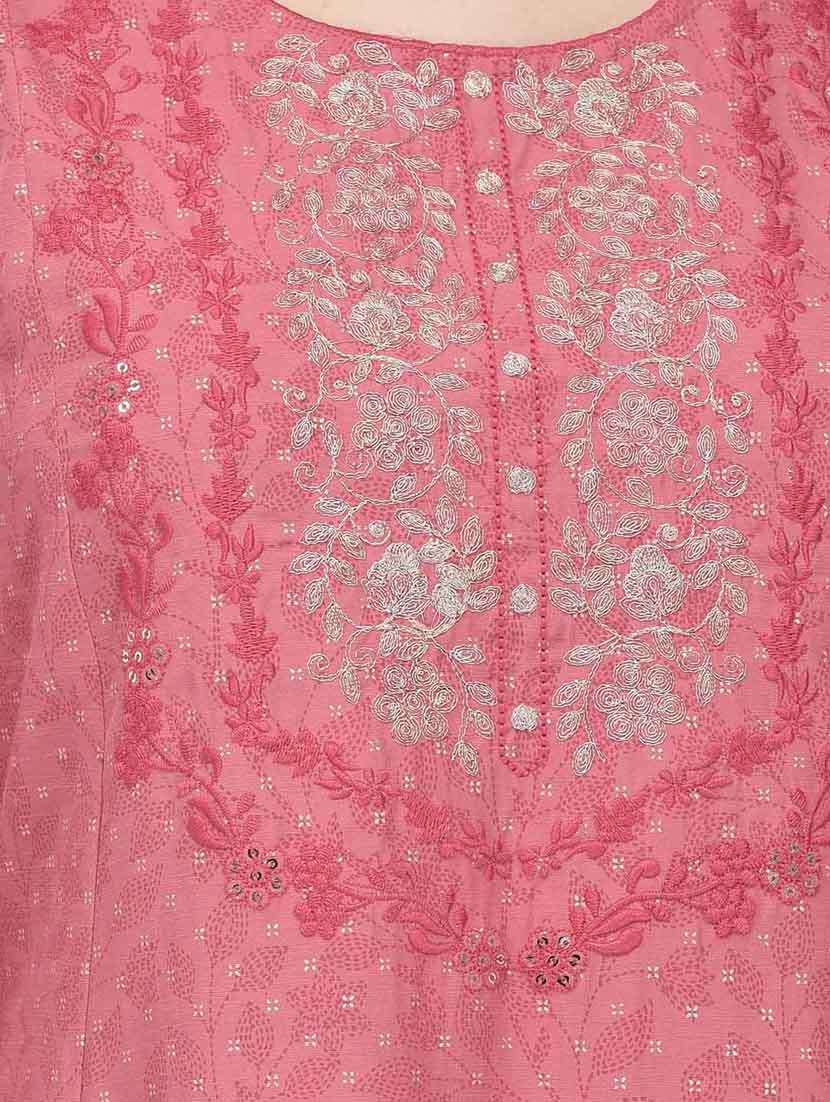 women embroidered three quarter sleeve a-line kurta - 22146785 -  Standard Image - 4