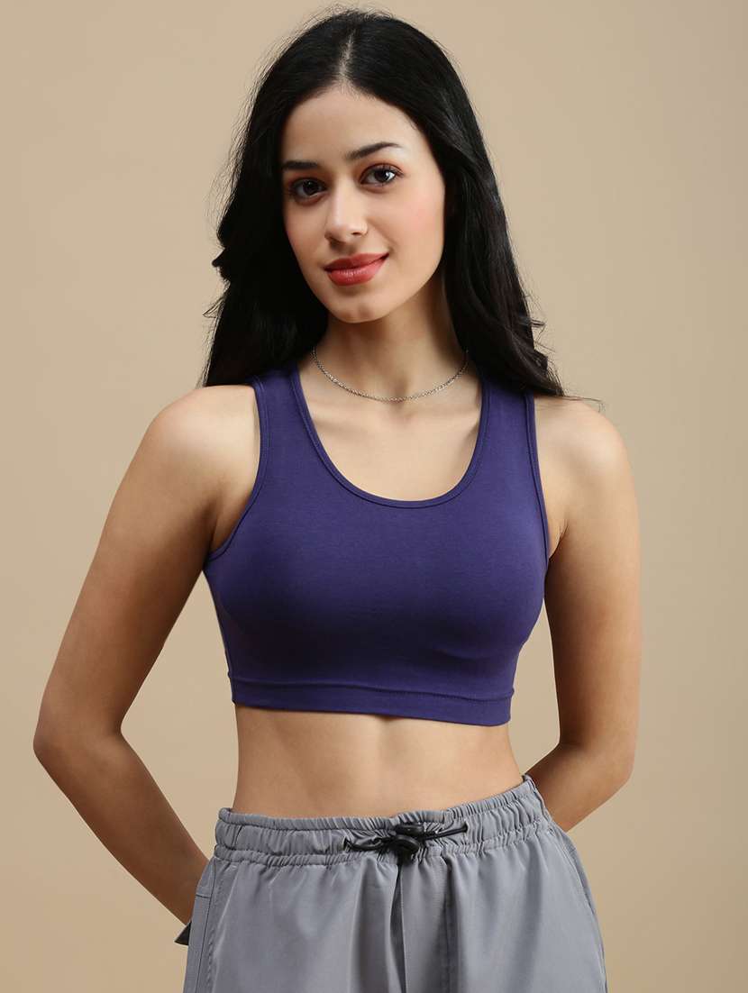 women solid sleeveless crop top - 22146877 -  Standard Image - 1