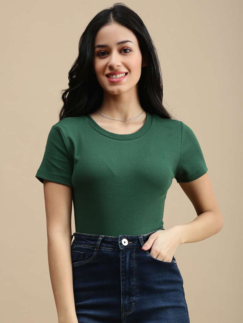women solid short sleeve top