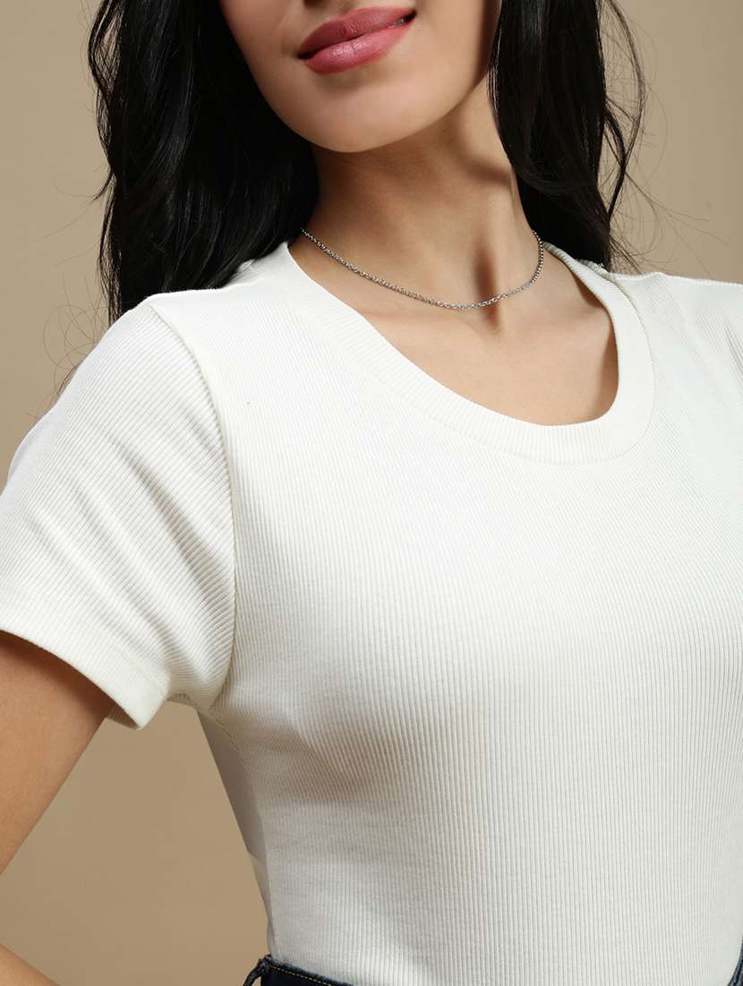 women white solid short sleeve top - 22146900 -  Standard Image - 4