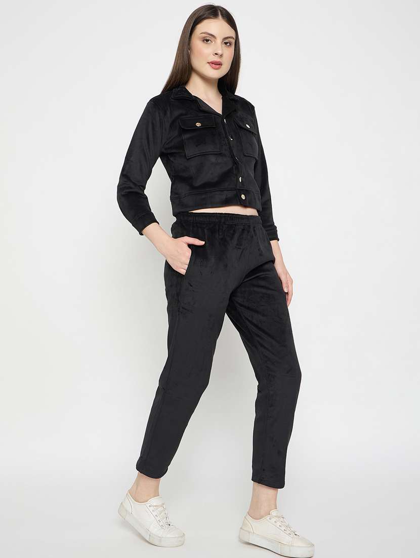 women solid long sleeve winter wear co-ord set - 22146965 -  Standard Image - 1