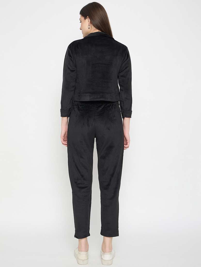 women solid long sleeve winter wear co-ord set - 22146965 -  Standard Image - 4