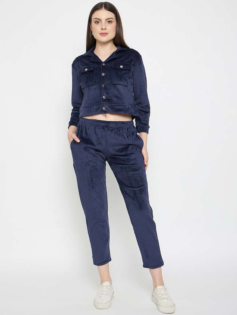 women solid long sleeve winter wear co-ord set - 22146966 -  Standard Image - 1