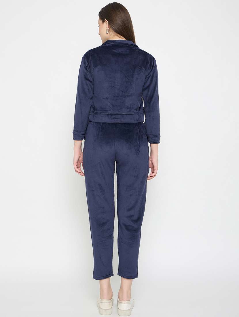 women solid long sleeve winter wear co-ord set - 22146966 -  Standard Image - 4