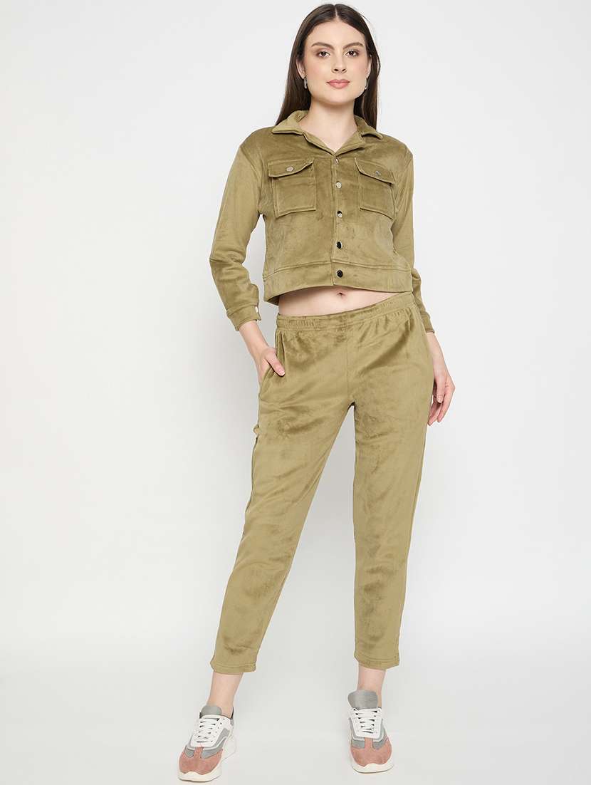 women solid long sleeve winter wear co-ord set - 22146967 -  Standard Image - 1