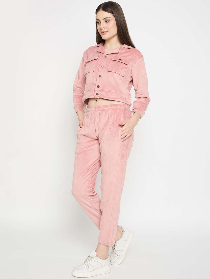 women solid long sleeve winter wear co-ord set - 22146968 -  Standard Image - 1