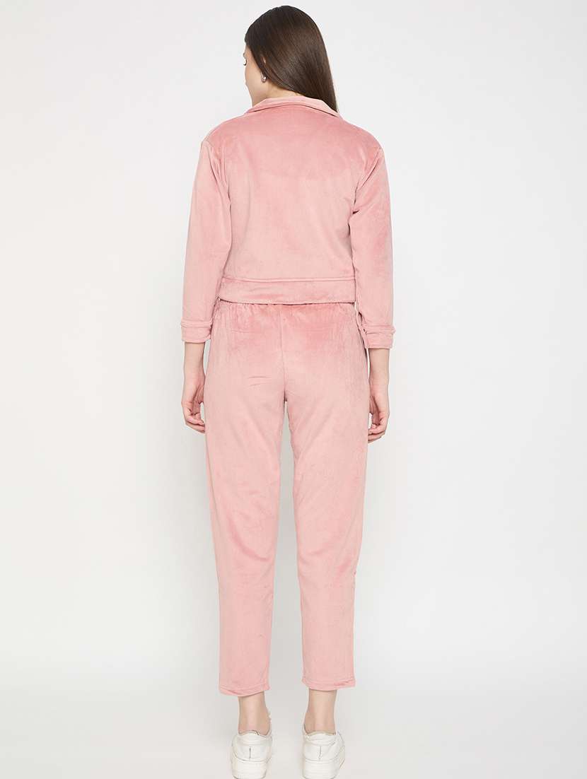 women solid long sleeve winter wear co-ord set - 22146968 -  Standard Image - 4