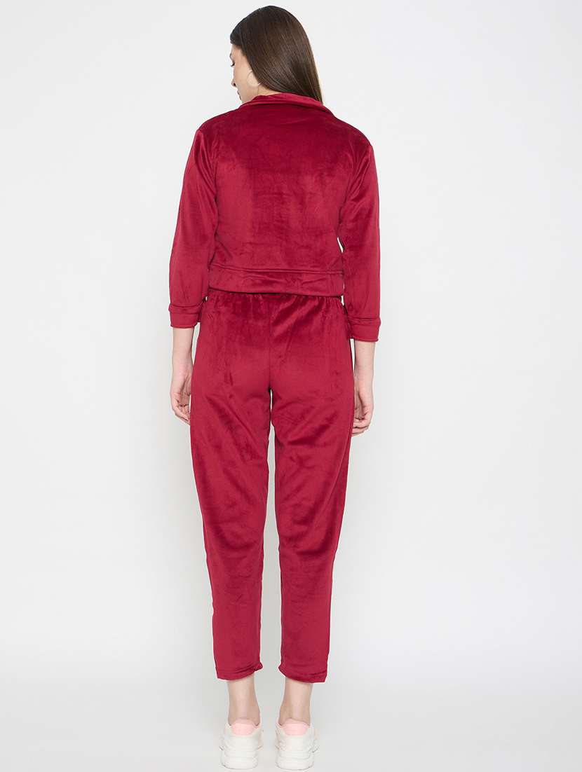 women solid long sleeve winter wear co-ord set - 22146969 -  Standard Image - 4