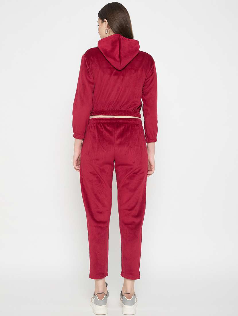 women solid long sleeve winter wear co-ord set - 22146975 -  Standard Image - 4