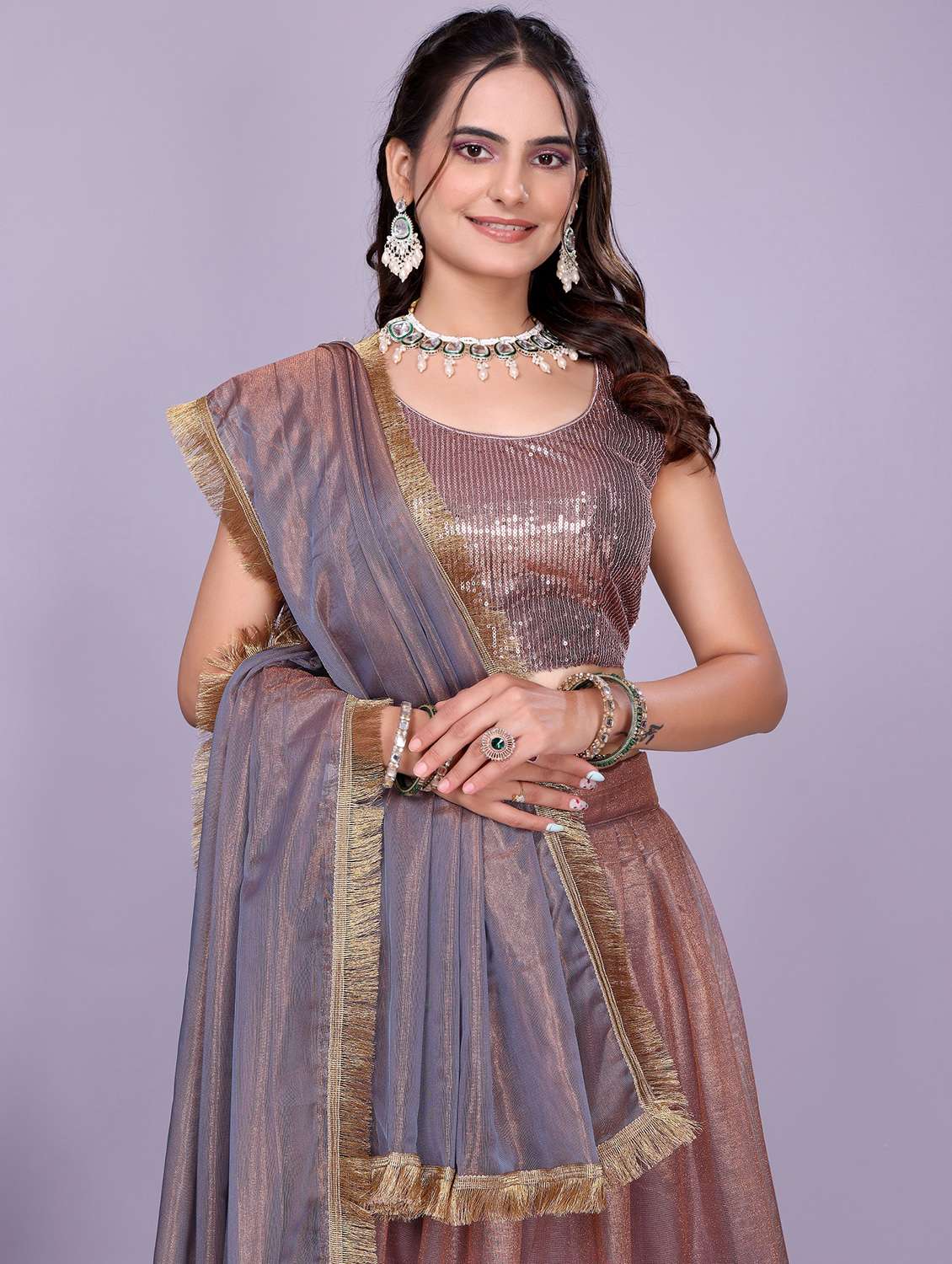 women solid flared semi-stitched lehenga - 22147133 -  Standard Image - 4