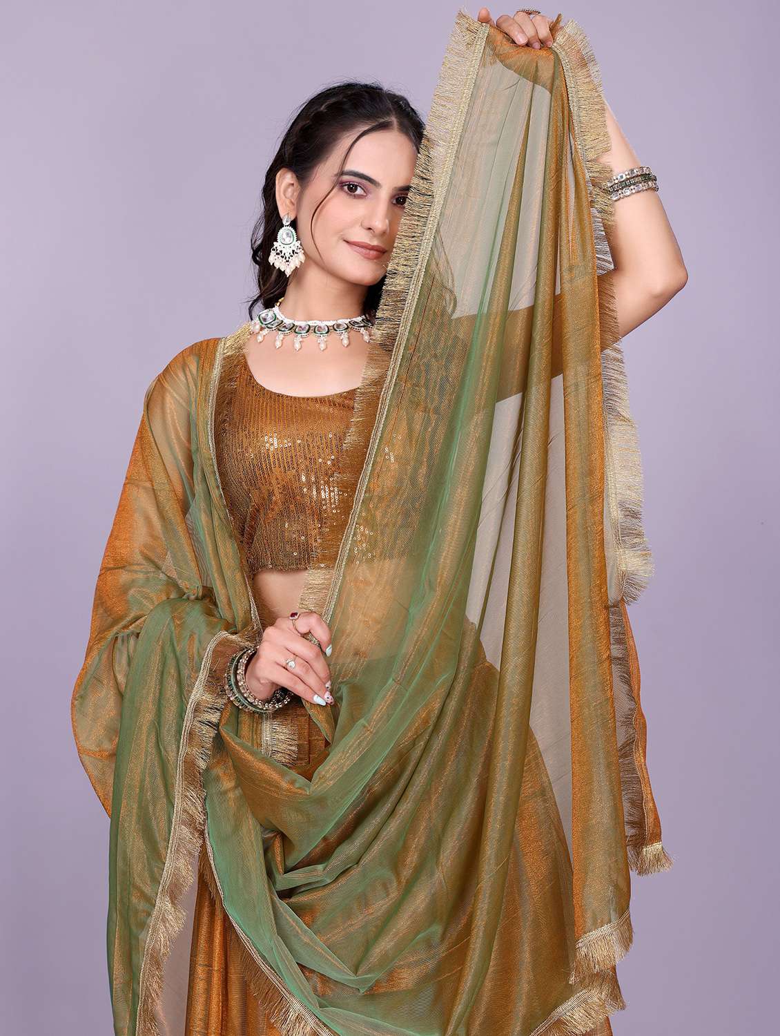 women solid flared semi-stitched lehenga - 22147134 -  Standard Image - 4