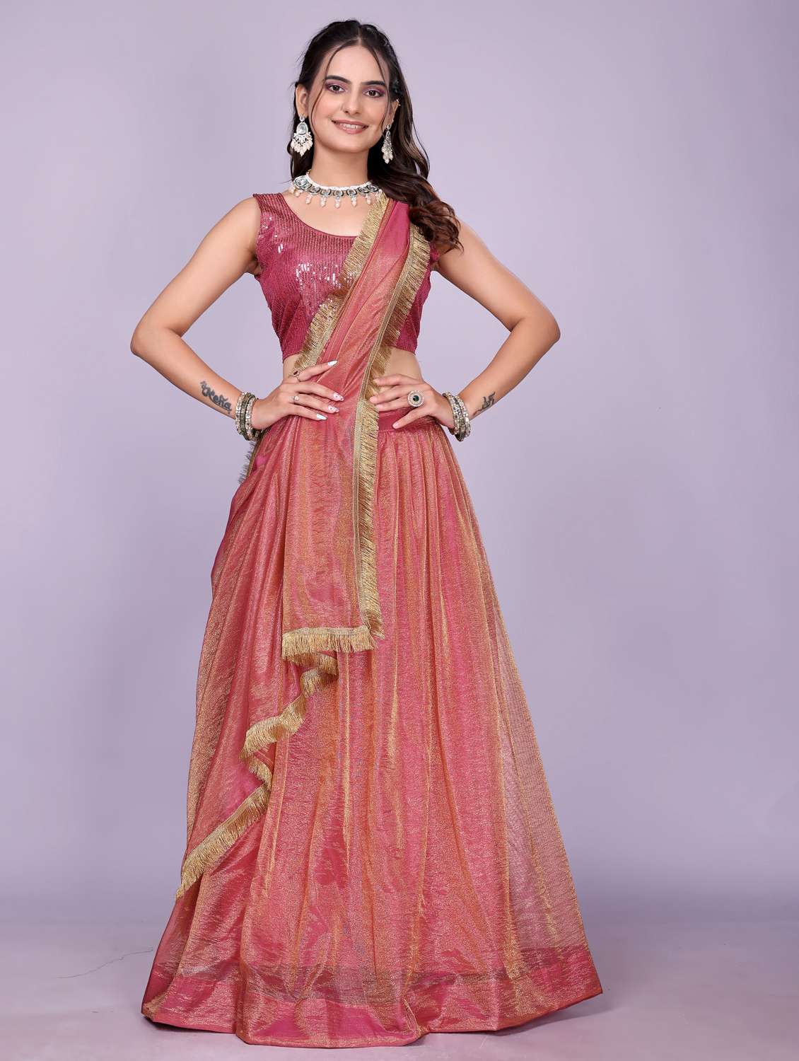 women solid flared semi-stitched lehenga - 22147137 -  Standard Image - 1