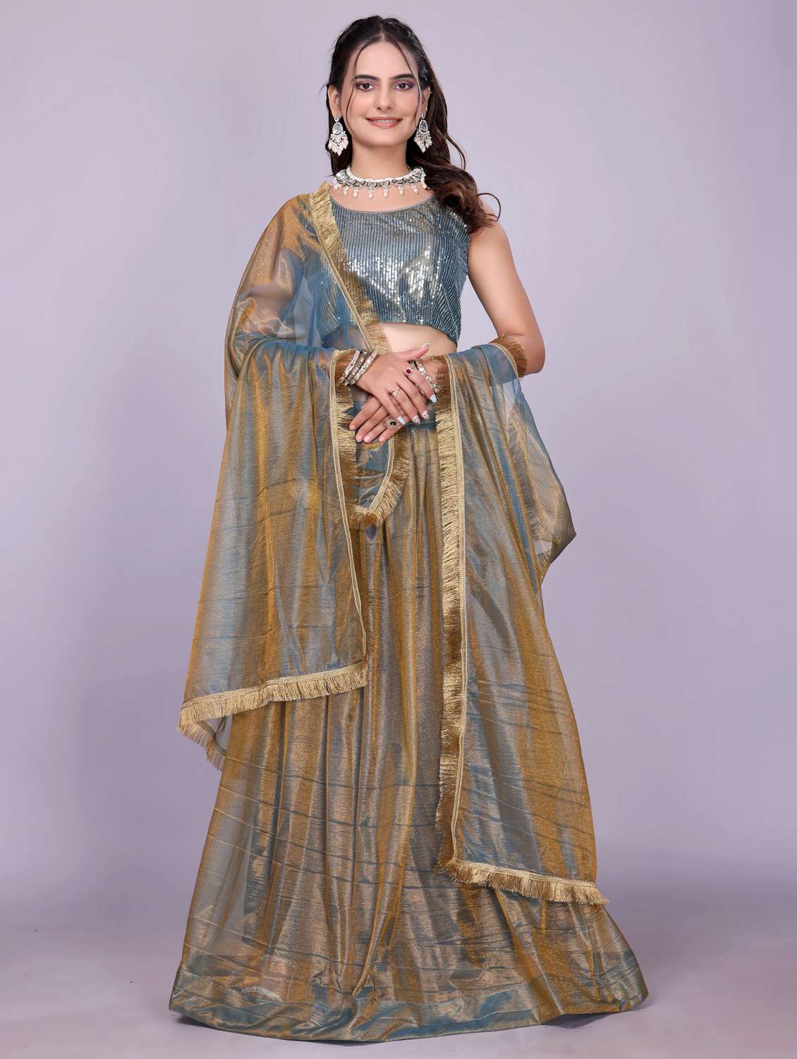 women solid flared semi-stitched lehenga - 22147138 -  Standard Image - 1