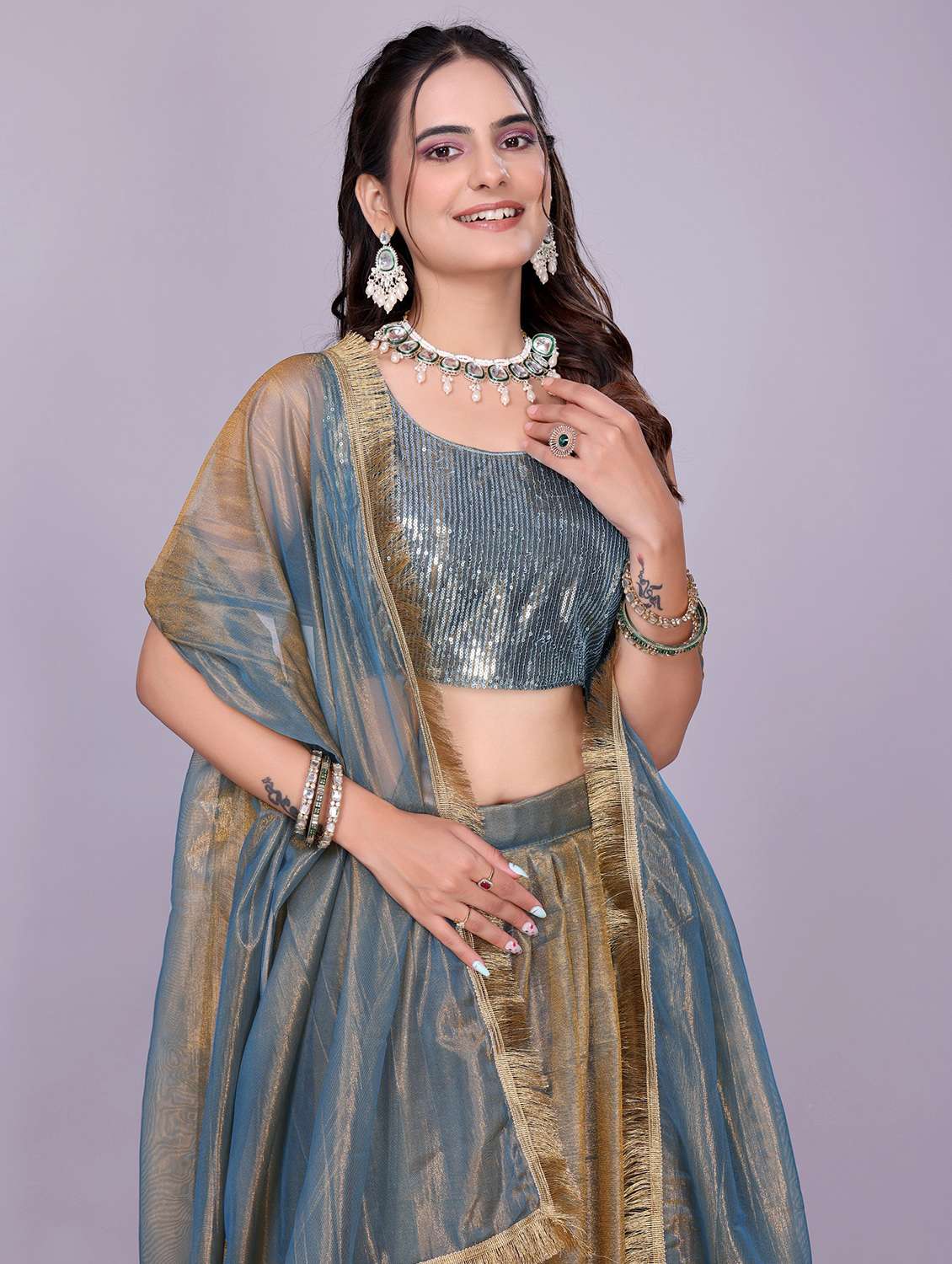 women solid flared semi-stitched lehenga - 22147138 -  Standard Image - 4