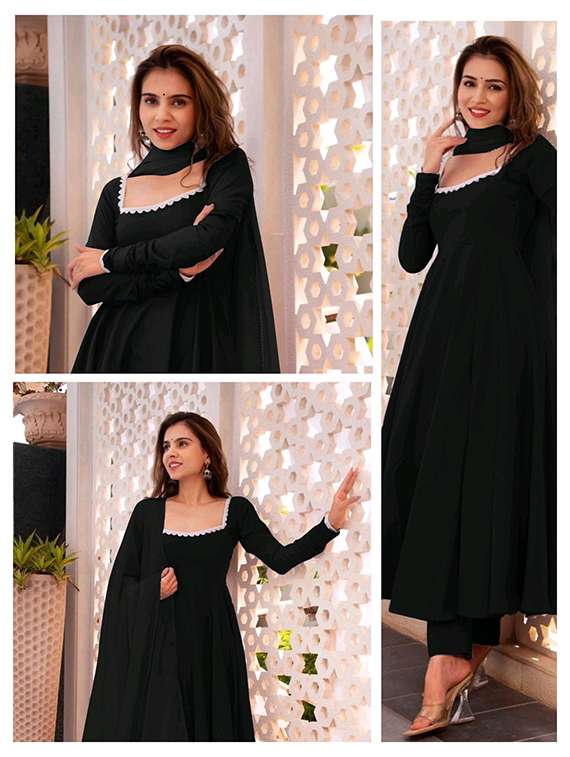 women solid long sleeve kurta pant with dupatta set - 22147151 - Standard Image - 1