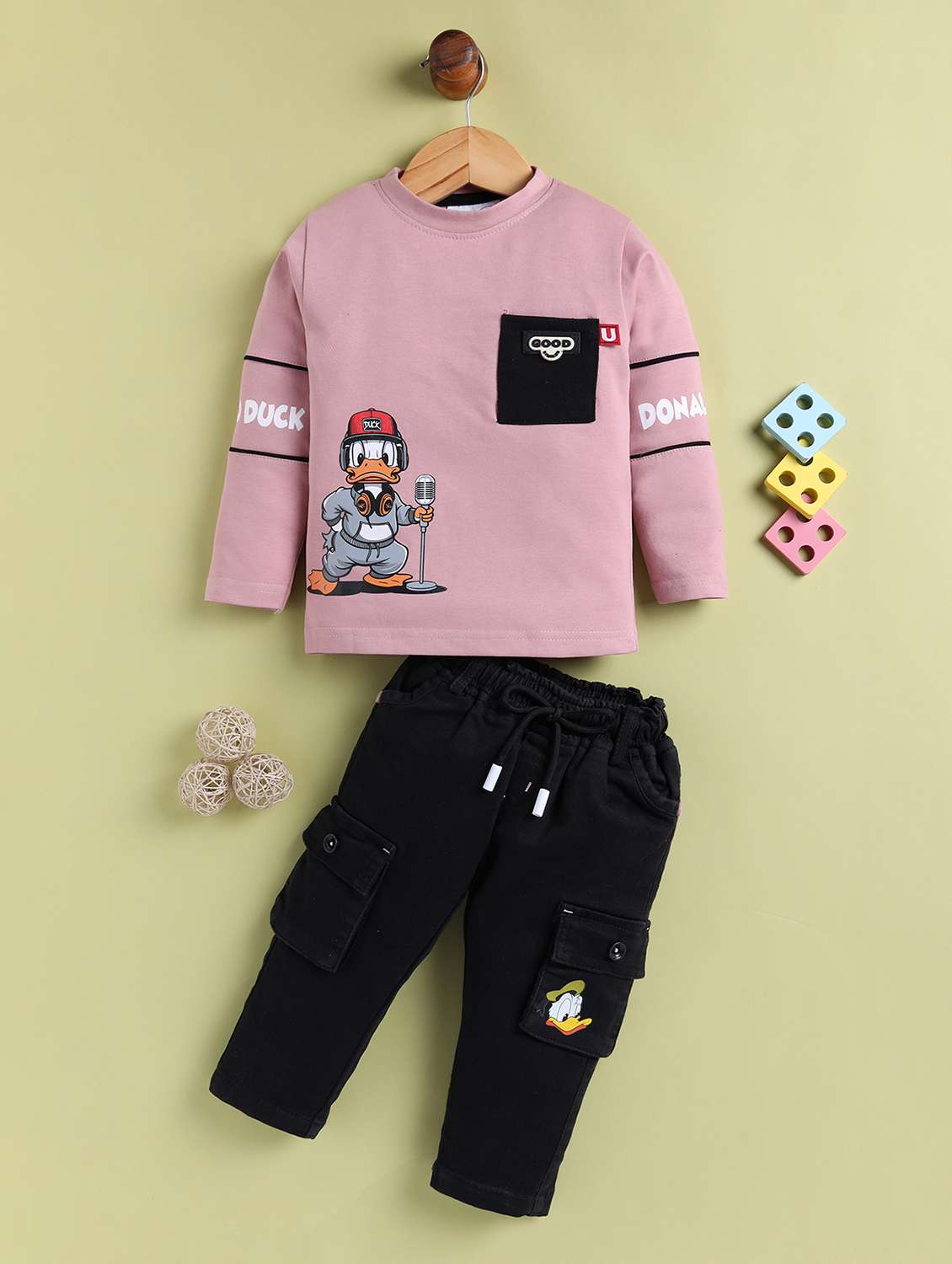boys printed long sleeve co-ord set - 22147158 -  Standard Image - 1