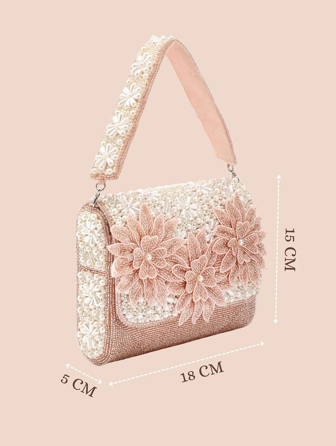 floral embellished clutch with bead handle - 22147166 - Standard Image - 4