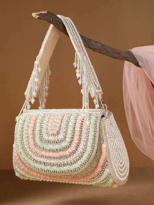 embellished velvet clutch party wear detachable handle - 22147169 -  Standard Image - 0
