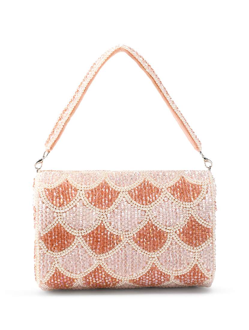 embellished floral beads crystals party clutch pink - 22147170 -  Standard Image - 1