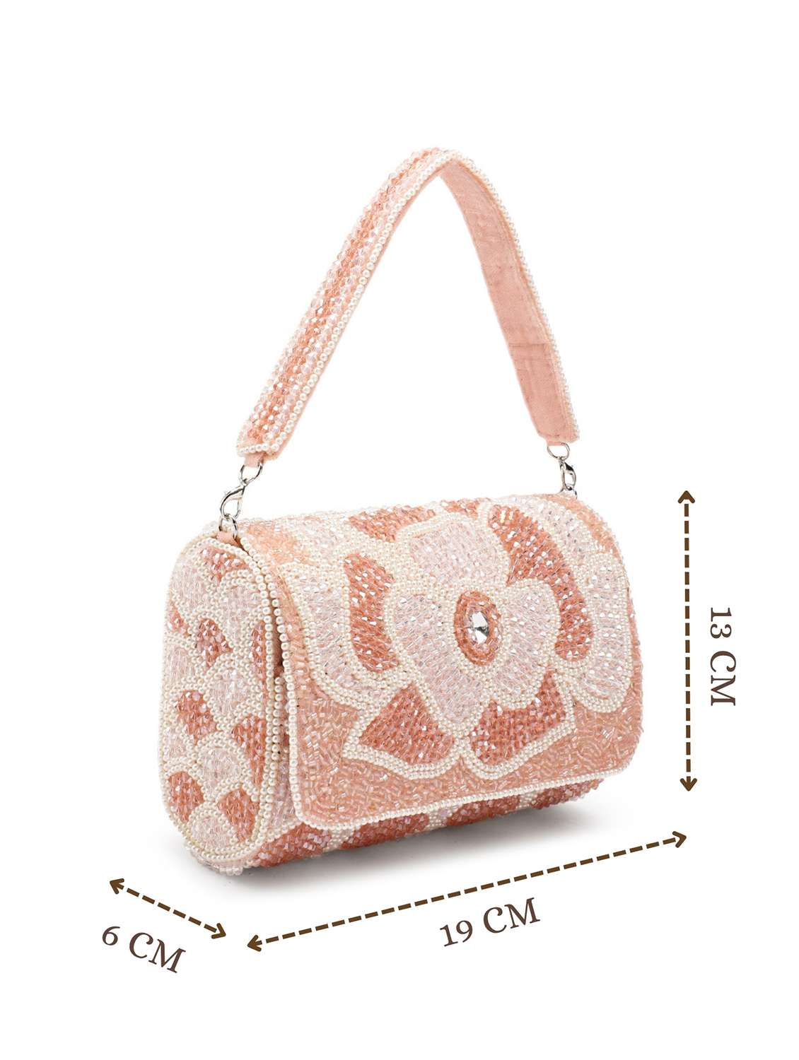 embellished floral beads crystals party clutch pink - 22147170 -  Standard Image - 4