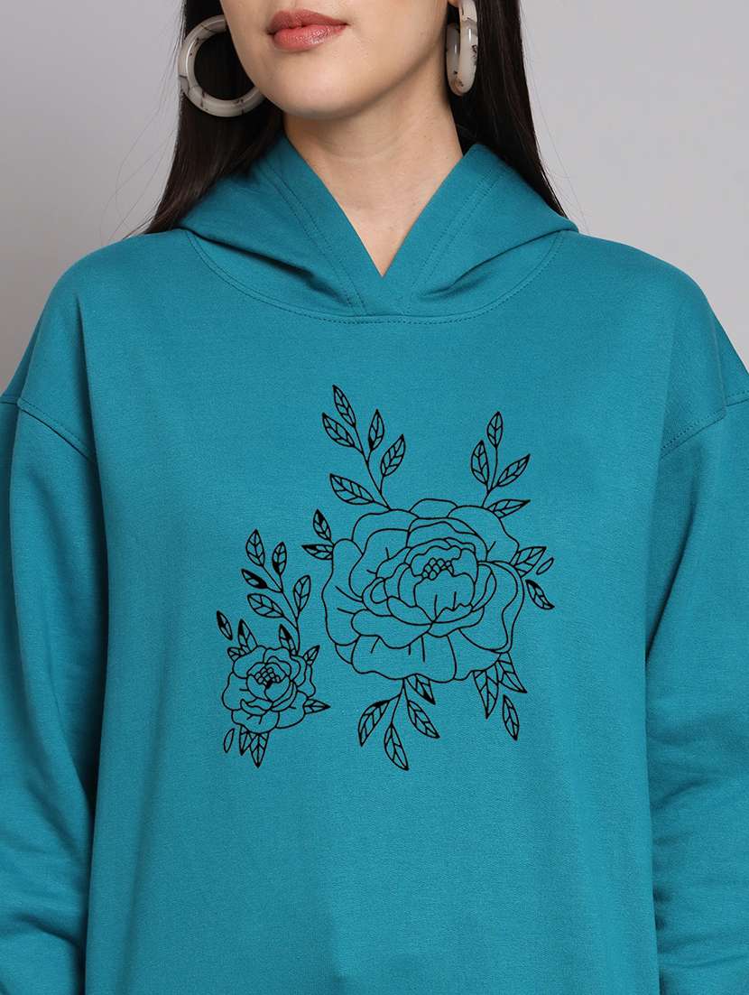 women printed long sleeve hooded sweatshirt - 22147192 -  Standard Image - 4