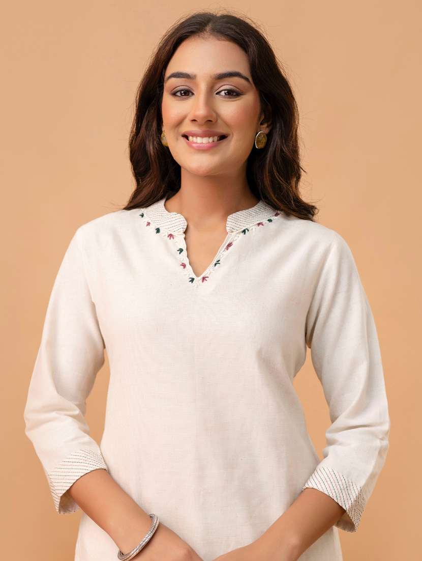 women three quarter sleeve regular fit ethnic co-ord set - 22147200 -  Standard Image - 4