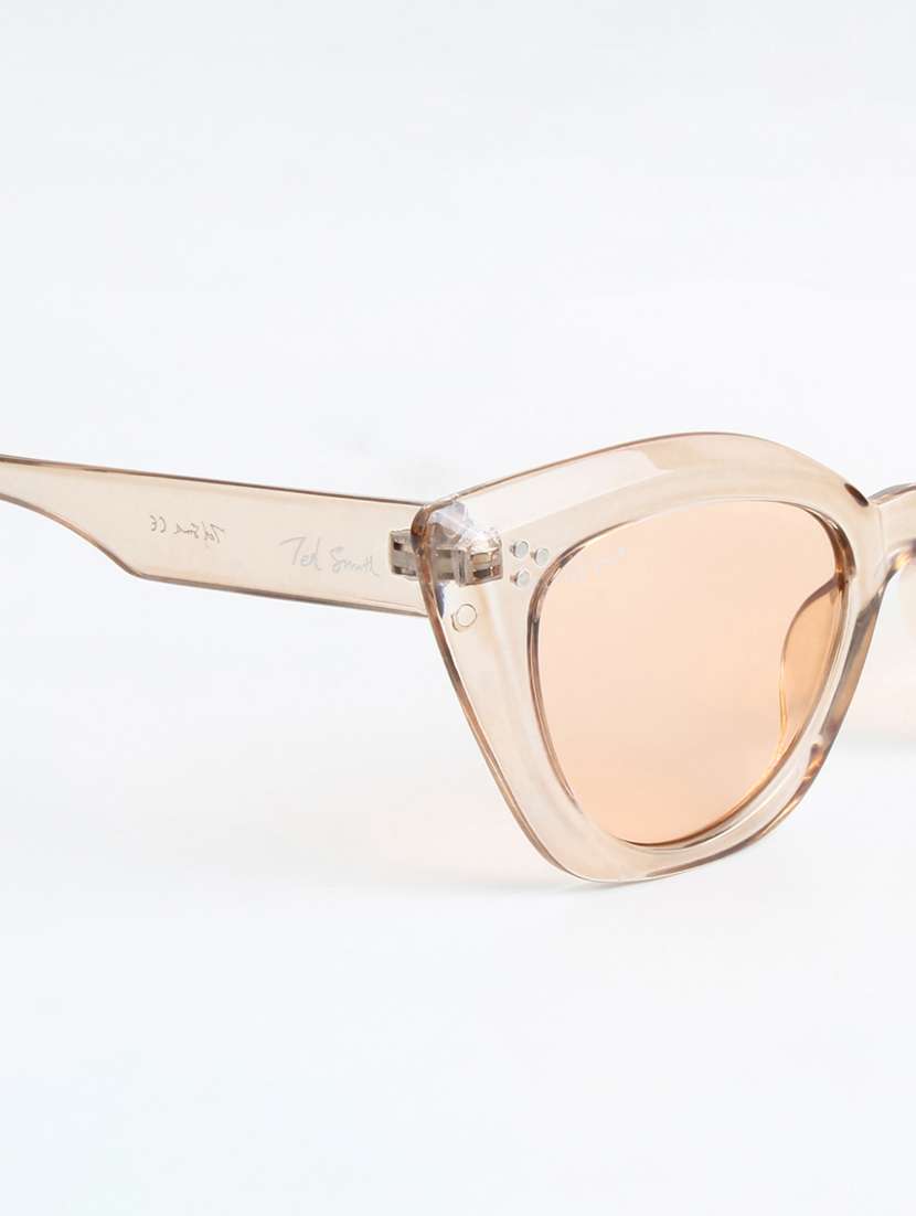 ted smith women brown premium italian acetate sunglasses with polarized lenses. - 22147225 -  Standard Image - 4