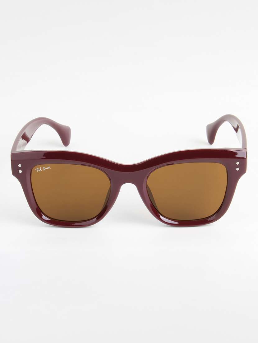 gold berg unisex black lens & red cateye sunglasses with uv protected lens - 22147226 -  Standard Image - 1