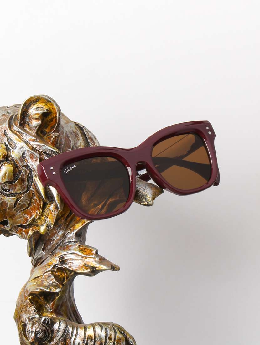 gold berg unisex black lens & red cateye sunglasses with uv protected lens - 22147226 -  Standard Image - 6