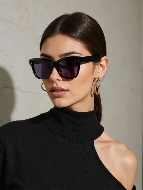 gold berg unisex blue lens & green cateye sunglasses with uv protected lens - 22147227 -  Standard Image - 0