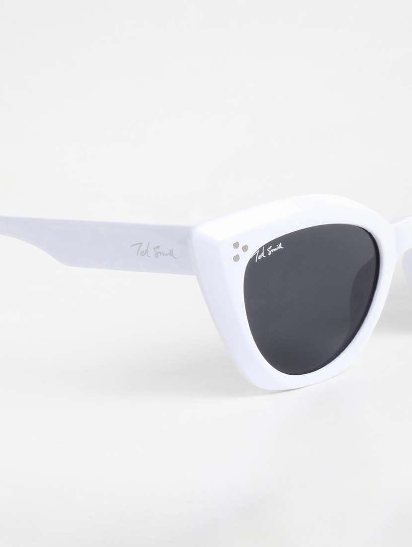 ted smith women cat eye white black sunglasses with uv protected lenses - 22147229 -  Standard Image - 4