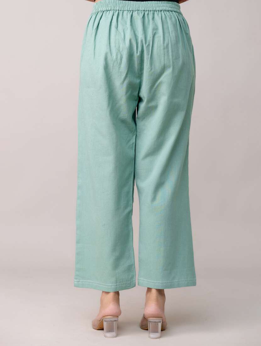 women solid mid rise straight trouser - 22147237 -  Standard Image - 4