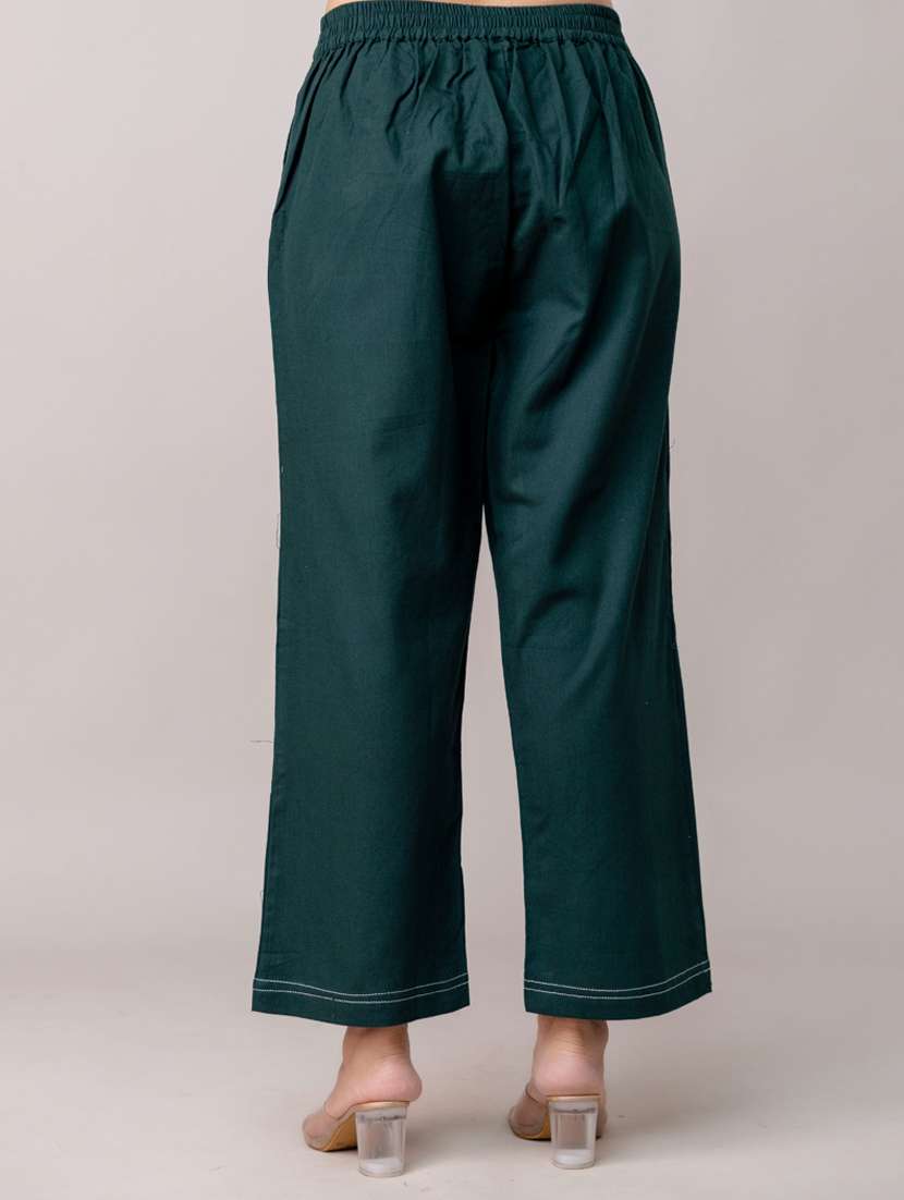 women solid mid rise straight trouser - 22147240 -  Standard Image - 4