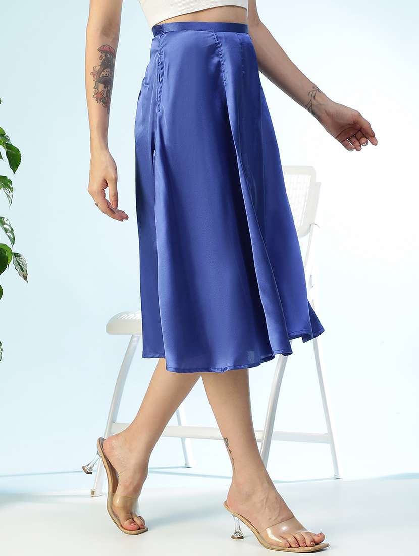 women solid mid rise flared skirt - 22147442 -  Standard Image - 4